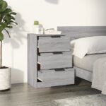 vidaXL Nočný stolík sivý dub sonoma 40x36x65 cm – Obrázok 3