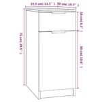 vidaXL Kancelárska skrinka dymový dub 33,5x50x75 cm spracované drevo – Obrázok 9