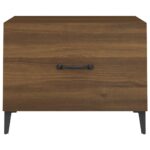 vidaXL Konferenčný stolík s kovovými nohami hnedý dub 50x50x40 cm – Obrázok 6