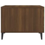 vidaXL Konferenčný stolík s kovovými nohami hnedý dub 50x50x40 cm – Obrázok 7