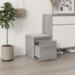vidaXL Box so zásuvkou, sivý dub sonoma 40,5x40x40cm, kompozitné drevo – Obrázok 3