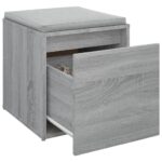 vidaXL Box so zásuvkou, sivý dub sonoma 40,5x40x40cm, kompozitné drevo – Obrázok 5