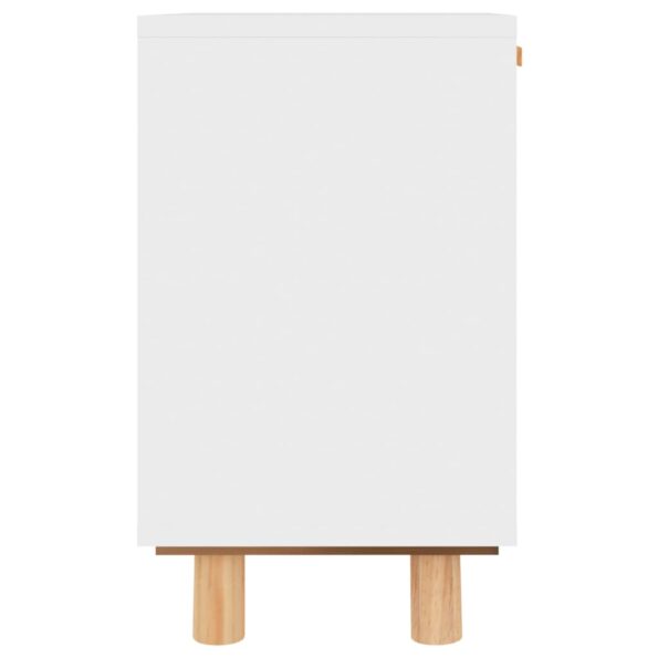 vidaXL Nočná skrinka biela masívna borovica a prírodný ratan – Obrázok 6