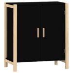 vidaXL Komoda čierna 62x38x70 cm spracované drevo – Obrázok 2
