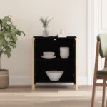 vidaXL Komoda čierna 62x38x70 cm spracované drevo – Obrázok 3