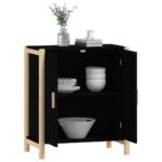 vidaXL Komoda čierna 62x38x70 cm spracované drevo – Obrázok 4