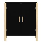 vidaXL Komoda čierna 62x38x70 cm spracované drevo – Obrázok 5