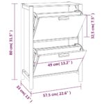 vidaXL Botník čierny 57,5x33x80 cm spracované drevo – Obrázok 10