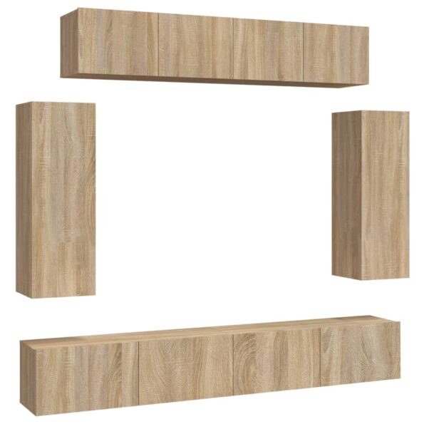 vidaXL 6-dielna súprava TV skriniek dub sonoma spracované drevo – Obrázok 2
