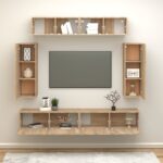 vidaXL 6-dielna súprava TV skriniek dub sonoma spracované drevo – Obrázok 3