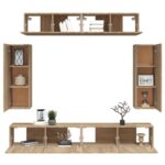 vidaXL 6-dielna súprava TV skriniek dub sonoma spracované drevo – Obrázok 4