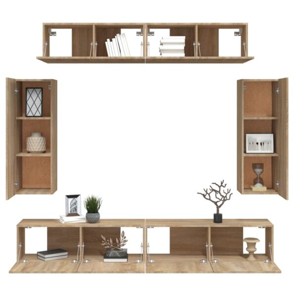vidaXL 6-dielna súprava TV skriniek dub sonoma spracované drevo – Obrázok 4