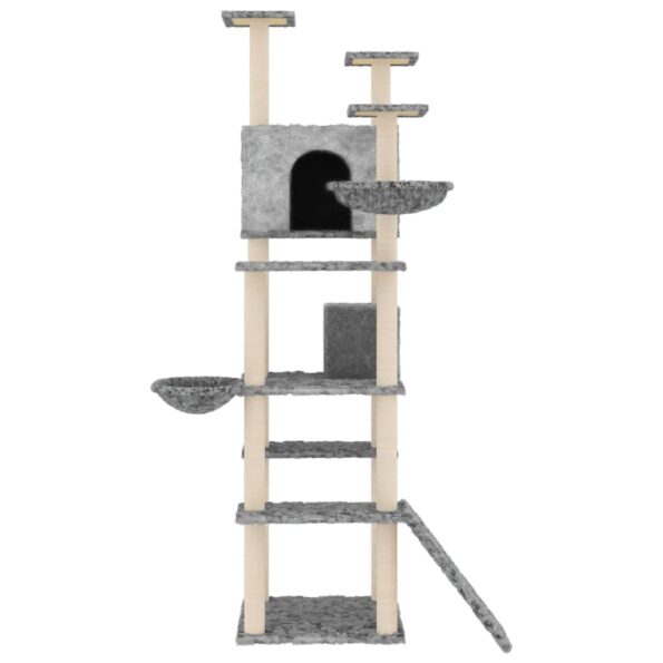 VXL8720287123866_g_en_hd_1.jpg vidaXL Škrabadlo pre mačky so sisalovými stĺpikmi bledosivé 191 cm – Obrázok 3