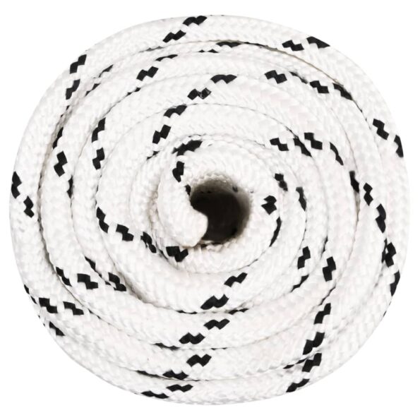 vidaXL Pletené lodné lano biele 16 mm x 25 m polyester – Obrázok 2