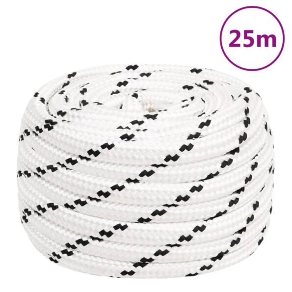 vidaXL Pletené lodné lano biele 16 mm x 25 m polyester – Obrázok 6