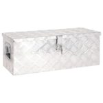 vidaXL Úložný box strieborný 70x31x27 cm hliník