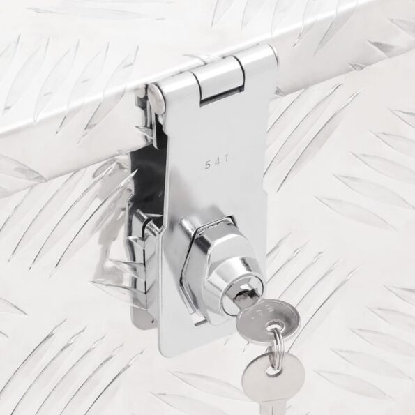 vidaXL Úložný box strieborný 70x31x27 cm hliník – Obrázok 6