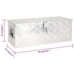 vidaXL Úložný box strieborný 70x31x27 cm hliník – Obrázok 8