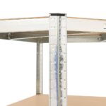 vidaXL 4-vrstvová rohová polica strieborná oceľ a spracované drevo – Obrázok 7