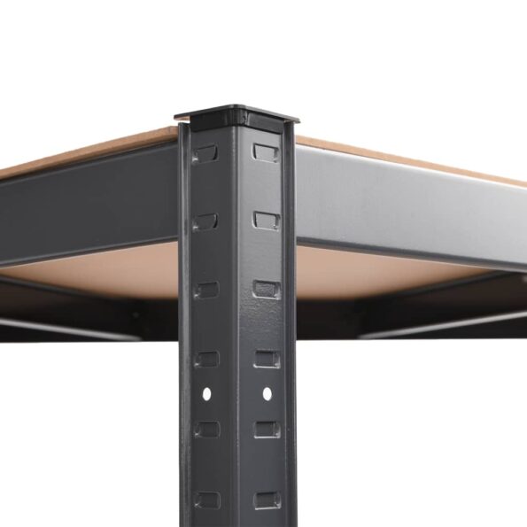 vidaXL 4-vrstvová úložná polica antracitová oceľ a spracované drevo – Obrázok 8