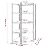 vidaXL 5-vrstvová rohová polica modrá oceľ a spracované drevo – Obrázok 9