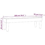 vidaXL Lavička tmavosivá 100x30x30 cm zamat – Obrázok 7