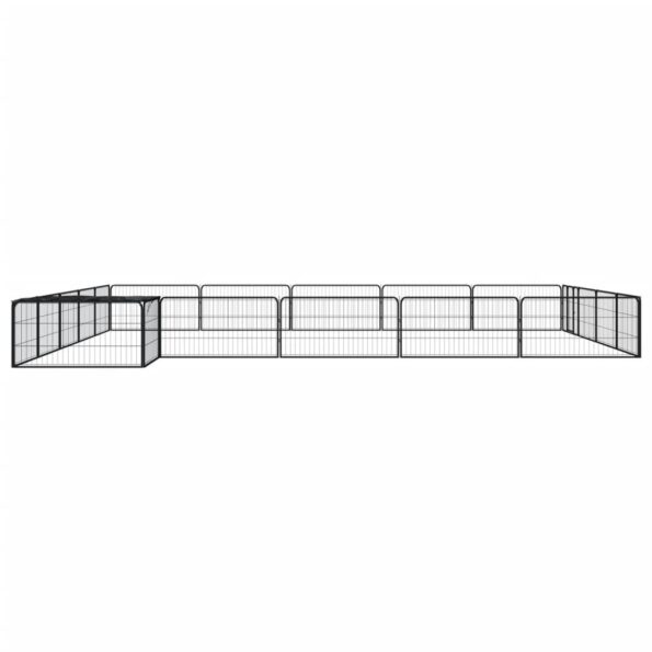 vidaXL Ohrádka pre psov 20 panelov čierna 100x50 cm práškovaná oceľ – Obrázok 3
