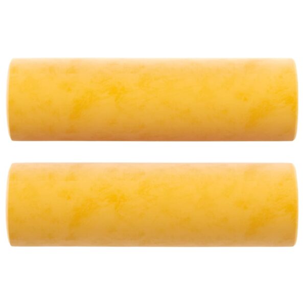 vidaXL Dekoratívne vankúše 2 ks žlté Ø15x50 cm zamat – Obrázok 2