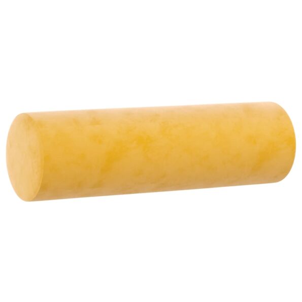 vidaXL Dekoratívne vankúše 2 ks žlté Ø15x50 cm zamat – Obrázok 3