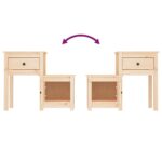 vidaXL Nočné stolíky 2 ks 79,5x38x65,5 cm masívne borovicové drevo – Obrázok 6
