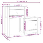vidaXL Nočné stolíky 2ks čierne 79,5x38x65,5cm masívna borovica – Obrázok 8