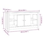 vidaXL TV skrinka sivá 103x36,5x52 cm masívna borovica – Obrázok 9