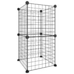 VidaXL 8-panelová klietka pre domáce zvieratá čierna 35x35 cm oceľ – Obrázok 2