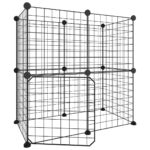 VidaXL 12-panelová klietka pre domáce zvieratá čierna 35x35 cm oceľ – Obrázok 2