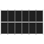 vidaXL 6-panelový paraván čierna 300x180 cm látka – Obrázok 3