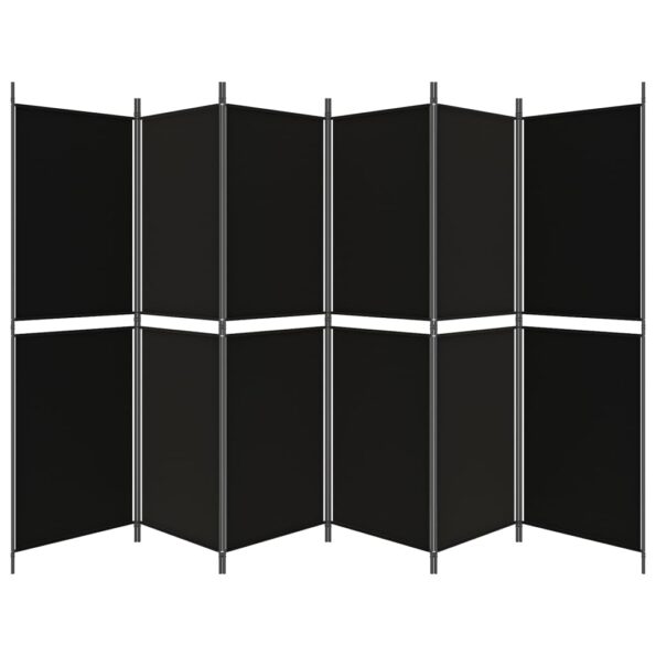 vidaXL 6-panelový paraván čierna 300x180 cm látka – Obrázok 4