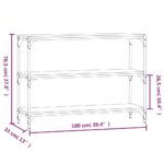 vidaXL Knižnica dub sonoma 100x33x70,5 cm spracované drevo a oceľ – Obrázok 9
