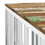 vidaXL Konferenčný stolík strieborný nehrdzavejúca oceľ a recyk. masív – Obrázok 5