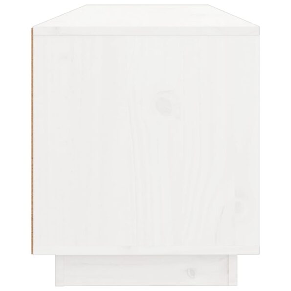 vidaXL TV skrinka biela 100x34x40 cm masívna borovica – Obrázok 8