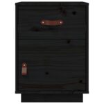 vidaXL Nočné stolíky 2 ks čierne 40x34x55 cm borovicový masív – Obrázok 6