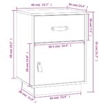 vidaXL Nočné stolíky 2 ks čierne 40x34x55 cm borovicový masív – Obrázok 11
