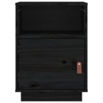 vidaXL Nočný stolík čierny 40x34x55 cm masívne borovicové drevo – Obrázok 6
