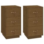 vidaXL Nočné stolíky 2 ks medovo-hnedé 40x40x75 cm borovicové drevo – Obrázok 2