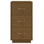 vidaXL Nočné stolíky 2 ks medovo-hnedé 40x40x75 cm borovicové drevo – Obrázok 7