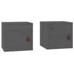 vidaXL Nástenné skrinky 2 ks sivé 31,5x30x30 cm masívna borovica – Obrázok 2