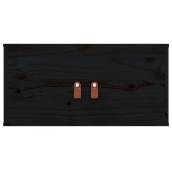 vidaXL Nástenné skrinky 2 ks čierne 60x30x30 cm masívna borovica – Obrázok 4