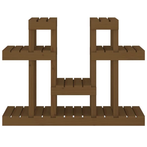 vidaXL Stojan na rastliny medovohnedý 104,5x25x77,5cm masívna borovica – Obrázok 5