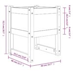 vidaXL Kvetináč biely 40x40x52,5 cm borovicový masív – Obrázok 7