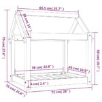 vidaXL Posteľ pre psa sivá 71x55x70 cm borovicový masív – Obrázok 8