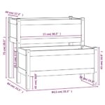 vidaXL Kvetináč sivý 84,5x84x75 cm borovicový masív – Obrázok 7